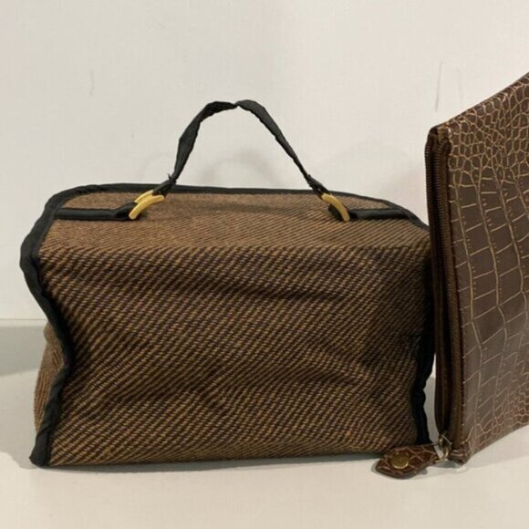 Maggie B brown and black make up bag case - Picture 6 of 15